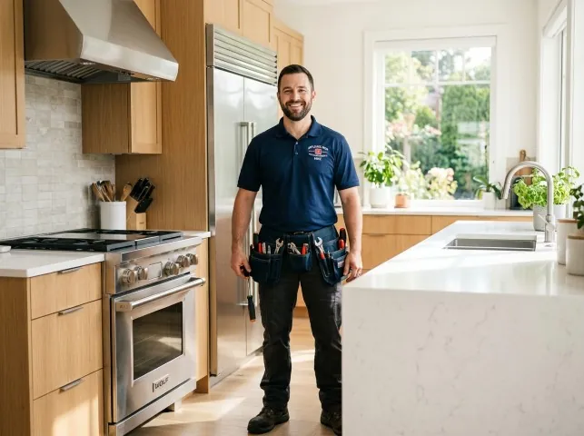 Appliance Repair Hero technician in a Brodheadsville, PA kitchen after an appliance repair